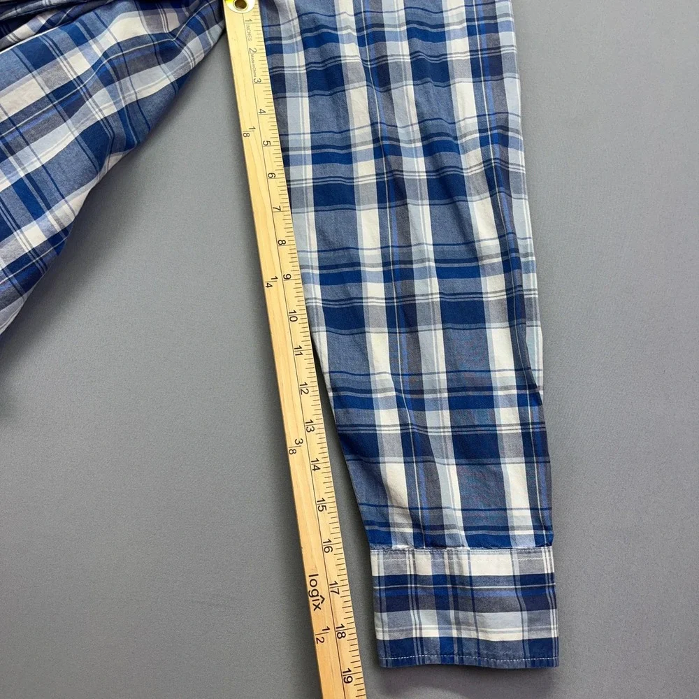 J. Crew Flex Washed Button Down Shirt Plaid‎ Classic Fit XL Boho Preppy Retro
